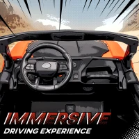 AIYAPLAY 24V Electric Ride on Car, 2-Seater Electric Car for Kids with Remote, Bluetooth, Soft Start, Suspension Spring, Orange(m-9)