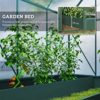 Outsunny 6x6 FT Polycarbonate Greenhouse with Base and Raised Bed, Walk-in Greenhouse with Aluminium Frame, Temperature Controlled Window, Foundation for Plants, Flowers, Vegetable(m-9)