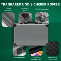 SPORTNOW Poker-Set, Pokerkoffer, 400 Chips, 2 Kartendecks, 5 Würfel, Dealer-Scheibe, Unterlage(m-6)