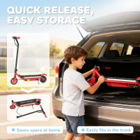 AIYAPLAY Electric Scooter for Kids Aged 6-14 Years, with Colourful Lights, Red(m-6)