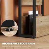 HOMCOM Industrial-Style Side Table - Black/Walnut Brown(m-7)