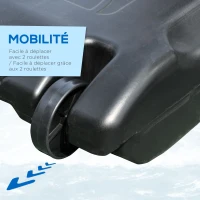 HOMCOM Panier de basket extérieur pour Bord de Piscine Poteau Panneau, Base de lestage sur roulettes Hauteur de l'arceau réglable 1,1-1,3 m Noir Blanc(m-6)