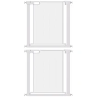 PawHut Lot de 2 barrières de sécurité pour animaux domestique avec fermeture automatique double verrouillage largeur 75-82 cm(m-12)