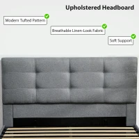 HOMCOM 5ft King Ottoman Bed with Gas Lift Storage - Grey(m-6)