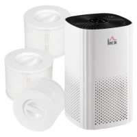 HOMCOM Purificateur d'air + Filtre pour purificateur d'air - Ioniseur, CADR 225m³/h, minuterie - filtration en 3 étapes(m-12)