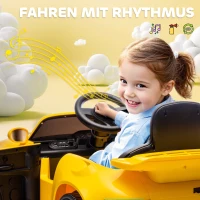 AIYAPLAY Kinder-Elektroauto, 12V Kinderauto mit Fernbedienung, sanfter Start, MP3-Player, LED-Lichter, Hupe, Energieanzeige, Gelb(m-8)
