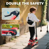 AIYAPLAY Electric Scooter for Kids Aged 6-14 Years, with Colourful Lights, Red(m-8)
