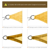 Outsunny Voile d'ombrage Toile Solaire rectangulaire 6L x 4l m HDPE Jaune(m-6)