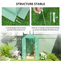 Outsunny Serre de jardin PE étagère 2 niveaux, serre de balcon, bâche renforcée 140 g/m², châssis en acier, 186x120x190cm, vert(m-6)