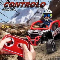 AIYAPLAY Carro Elétrico para Crianças 12V Kawasaki Teryx KRX 1000 com 2 Motores Faróis e USB 100x64x56 cm Vermelho(m-5)