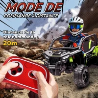 AIYAPLAY Voiture électrique enfant UTV KAWASAKI TERYX KRX 1000 12 V à 2 moteurs 25 W télécommande 2,4 Ghz 100 x 64 x 56 cm noir(m-5)