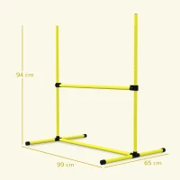 PawHut Set 4 Ostacoli Agility Dog per Addestramento Cani ad Altezza Regolabile con Borsa da Trasporto, Giallo(m-3)