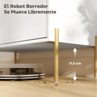 HOMCOM Aparador Moderno con 2 Puertas Estantes Ajustables Encimera con Efecto Mármol Patas de Acero Blanco 80x39,1x76 cm(m-6)
