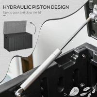 Outsunny Gartenbox 366 Liter aus Kunststoff doppelwandiger Wasserdicht Kissenbox mit Rollen Griffmulden Holzoptik(m-5)