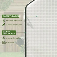 Outsunny Cobertura de Substituição para Estufa 140x143x190 cm com Janela Porta Anti-UV Proteção de Plantas para Jardim Branco(m-4)