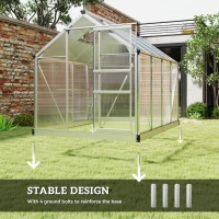 Outsunny 6 x 8ft Walk-In Greenhouse, with Sliding Door - Clear(m-6)