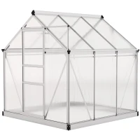 Outsunny 6 x 6ft Polycarbonate Greenhouse - Clear(m-11)