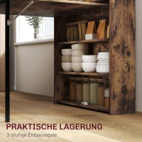 HOMCOM Esstisch Klappbar mit Regal, Industrie-Design, Platzsparend, Für Kleine Räume, 80x90x93cm, Rustikal-Braun(m-5)