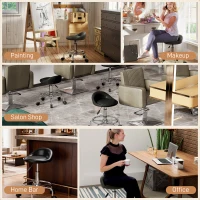 HOMCOM Rollhocker höhenverstellbar mit Rückenlehne Drehhocker 59-75 cm Arbeitshocker 360° drehbar Schwarz(m-8)