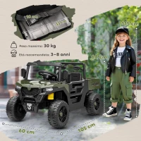 AIYAPLAY Macchina Elettrica Bambini 12V con Telecomando, Sospensioni, Bagagliaio e Musica, Età 3-8 Anni, Verde(m-3)