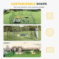 PawHut 16 Panels Heavy Duty Puppy Playpen, for Small and Medium Dogs, Indoor and Outdoor Use - Grey(m-4)
