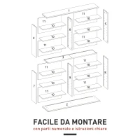 HOMCOM Mobile Libreria porta CD a 16 Ripiani dal Design Moderno in Legno, 106.5x24x126.3 cm, Bianco(m-7)