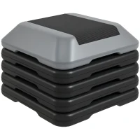 SPORTNOW Rutschfester Fitness-Stepper mit verstellbarer Höhe 10/15/20/25/30 cm, Tragkraft 150 kg, Grau(m-7)