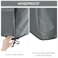 Outsunny 205x192cm Outdoor Garden Rattan Furniture Protective Cover Water UV Resistant Grey(m-6)