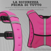 HOMCOM Giubbotto Zavorrato 8kg Traspirante con Tasca Portaoggetti e Spallacci, in tessuto Oxford, 40x35 cm, Rosa(m-7)