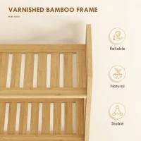 kleankin Raft din bambus pentru depozitare deasupra toaletei, Org(m-5)