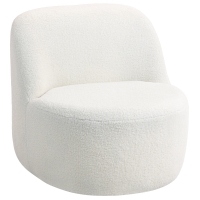 HOMCOM Poltrona per Salotto con Schienale Ergonomico in Tessuto Sherpa e Schiuma, 73x82x71 cm, Bianco Crema