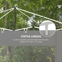 Outsunny Laterales para Carpa de Repuesto de Tela Oxford 2 Paneles de 295x195 cm con 1 Ventana para Carpas de 6x3 m 3x3 m Gris(m-6)