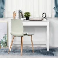 HOMCOM Scrivania porta PC dal Design Moderno e Minimal, in Legno e Acciaio, 105x50x76 cm, Bianco(m-7)