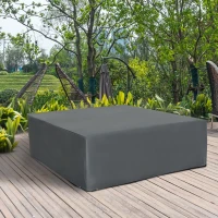 Outsunny 205x192cm Outdoor Garden Rattan Furniture Protective Cover Water UV Resistant Grey(m-7)