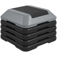SPORTNOW Step para Fitness Stepper Antideslizante con Altura Ajustable de 10/15/20/25/30 cm Carga 150 kg Gris(m-1)