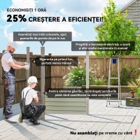 Outsunny Adăpost de Grădină 8 x 4FT din Metal, cu Uși Duble și 2 Ventilații, Gri(m-4)