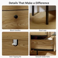 HOMCOM Modern Chest of Drawers with 4 Drawers - Oak(m-6)