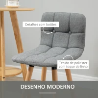 HOMCOM Conjunto de 2 Bancos de Bar Bancos Altos de Cozinha com Encosto Apoio para Pés Estilo Moderno 41,5x47x97,5 cm Cinzento(m-5)