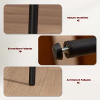 HOMCOM Esszimmerstuhl, Cordbezug, Schalenform, Metallbeine, Fußpolster, Beige(m-6)