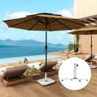 Outsunny Pied de parasol carré 18,5 kg support parasol en fonte avec patins ajustables pour terrasse 49,5 x 49,5 x 34 cm gris(m-10)