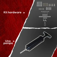 SPORTNOW Punching Ball a Muro con Speed Bag Girevole a 360° e Regolabile su 7 Altezze, Nero e Rosso(m-7)