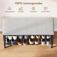 HOMCOM Schuhbank mit Sitzfläche, Sitzbank mit Stauraum, Schuhregal mit 2 offene Fächer, Sitzbank 81 x 31 x 50 cm Schwarz(m-5)