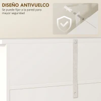 kleankin Armario Auxiliar de Baño con Cajones de Estilo Clásico Mueble Auxiliar de Pasillo Dormitorio 60x30x75 cm Blanco(m-7)