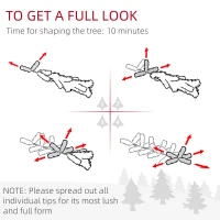 HOMCOM Brad de Crăciun Înzăpezit cu 263 de Crengi și Lumini LED Albe, Brad Artificial din Plastic, Ø45x150 cm, Verde(m-8)