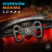 AIYAPLAY Coche Eléctrico para Niños Mercedes-AMG GT3 Evo con Mando a Distancia Motor Doble Ruedas Auxiliares Asa Música Naranja(m-8)