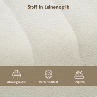 HOMCOM Moderne Schlafzimmerbank, Polsterbank mit Holzrahmen, bis zu 220 kg belastbar, Fußstütze, Cremeweiß(m-5)