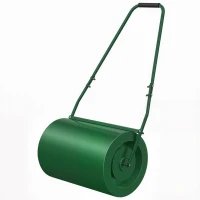 Rola de Gazon Outsunny 63L, cu Lamă Răzuitor, din Metal, 123x58x40 cm, Verde Închis(m-10)