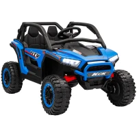 AIYAPLAY Macchina Elettrica per Bambini 3-8 Anni 24V con Guida Manuale e Telecomando, Velocità 5-7km/h, Blu(m-1)