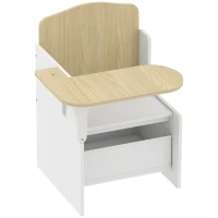 AIYAPLAY Kids Table and Chair Set, Children Desk and Chair with Storage Bins for Playing, Reading, Painting, for Ages 3-5, White(m-11)
