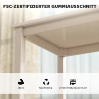 HOMCOM 3-teiliges Esstisch-Set mit 2 Stühlen, Küchentisch für kompakte Räume, gepolsterte Stühle, platzsparend, MDF, Weiß(m-7)